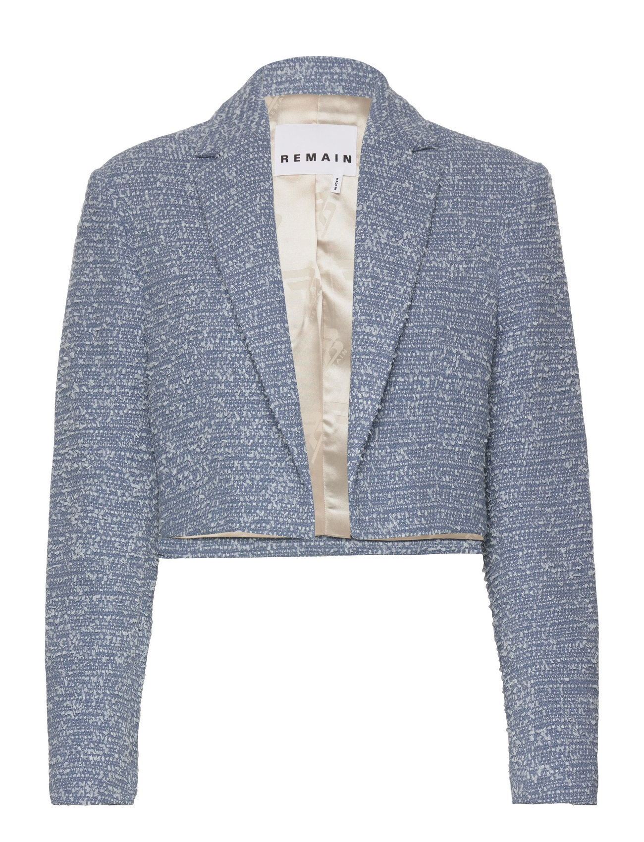 REMAIN Birger Christensen Bold Weave Short Blazer Blå