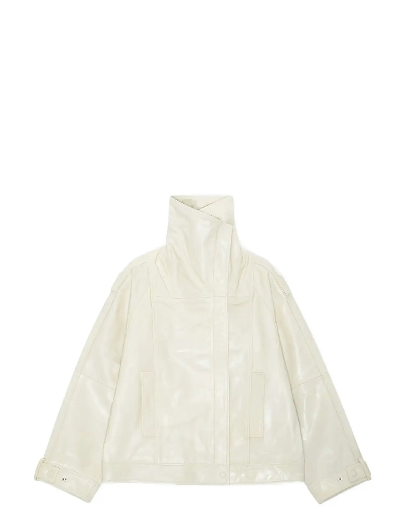 REMAIN Birger Christensen Oversized Leather Jacket, 38, Cream, Jakker > Læder, Dame