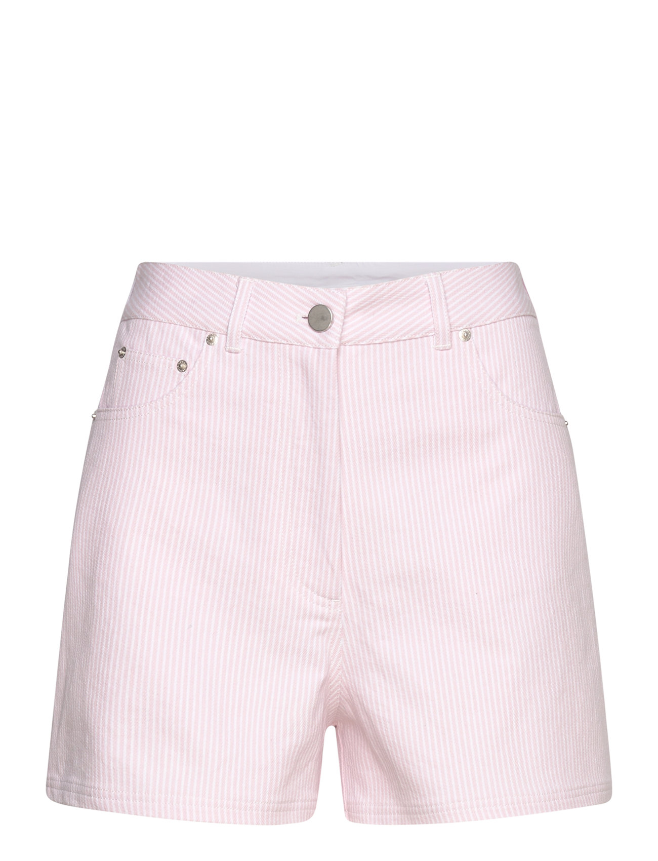 REMAIN Birger Christensen Striped Mini Shorts Rosa