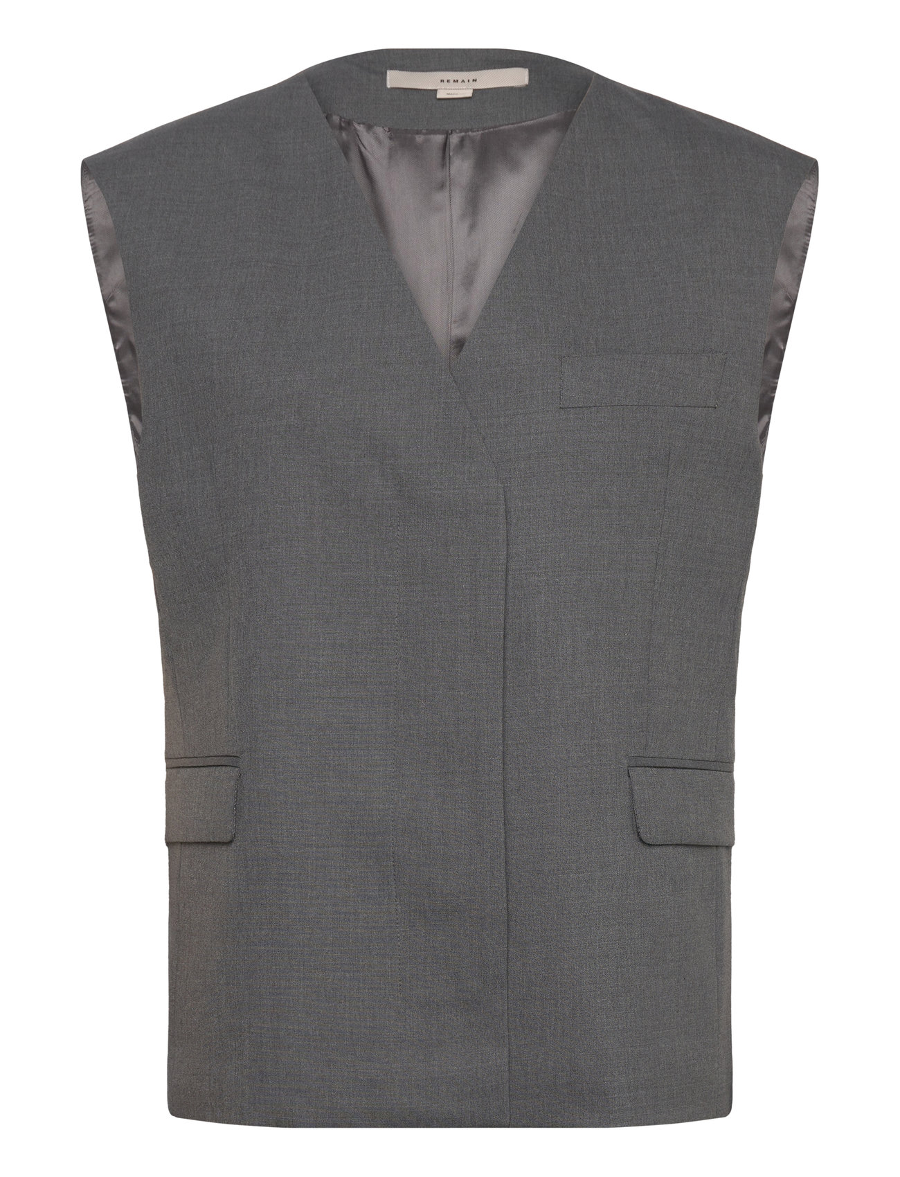 REMAIN Birger Christensen Boxy Waistcoat, 40, Grey > Veste, Dame