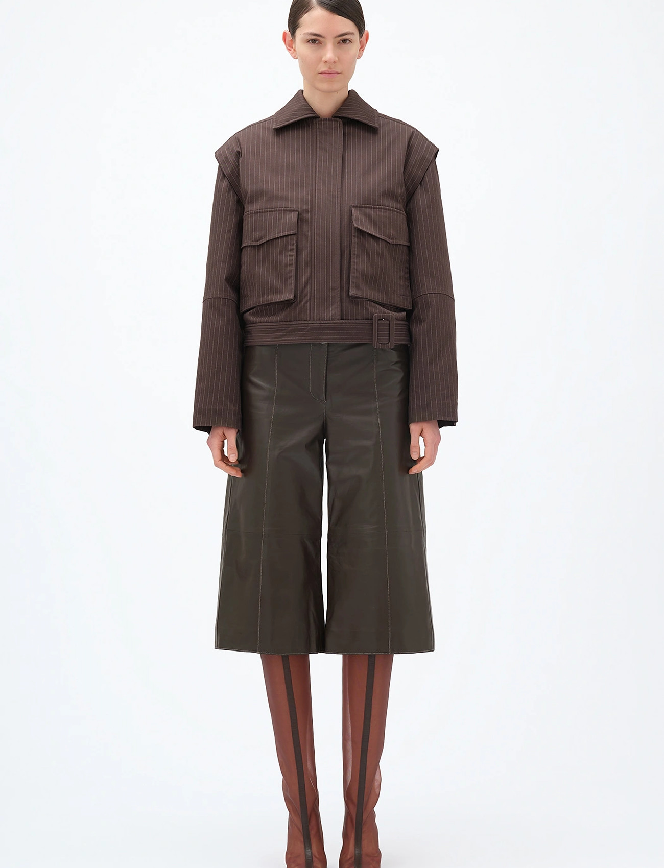 REMAIN Birger Christensen Striped Bomber Jacket, 36, Brown, Jakker > Let Sommerjakke, Dame