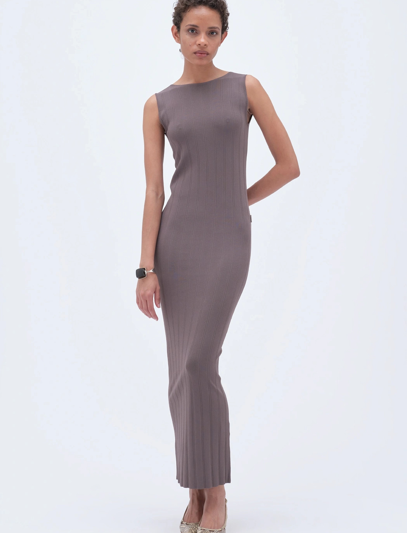 REMAIN Birger Christensen Sleeveless Maxi Dress, 40, Grey, Kjoler > Maxikjole, Dame