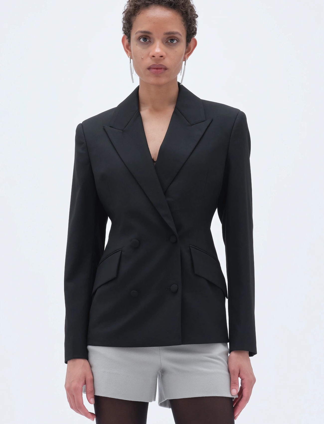 REMAIN Birger Christensen Fitted Blazer, 40, Black, Blazere > Dobbeltradede Blazere, Dame