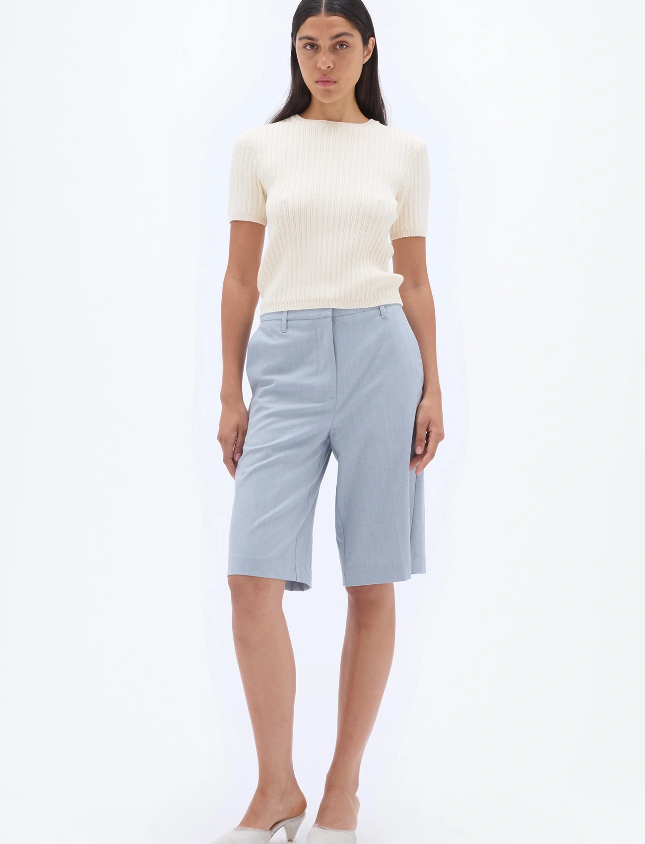 REMAIN Birger Christensen Suiting Bermuda Shorts, 38, Blue, Shorts > Bermudas, Dame