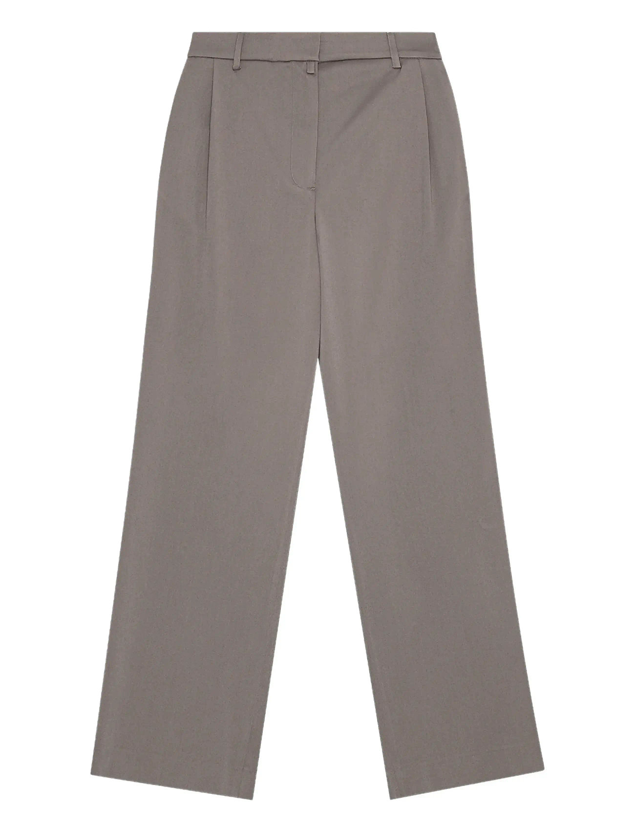 REMAIN Birger Christensen Wide Pants With Pleats, 42, Grey, Bukser > Lige Ben, Dame
