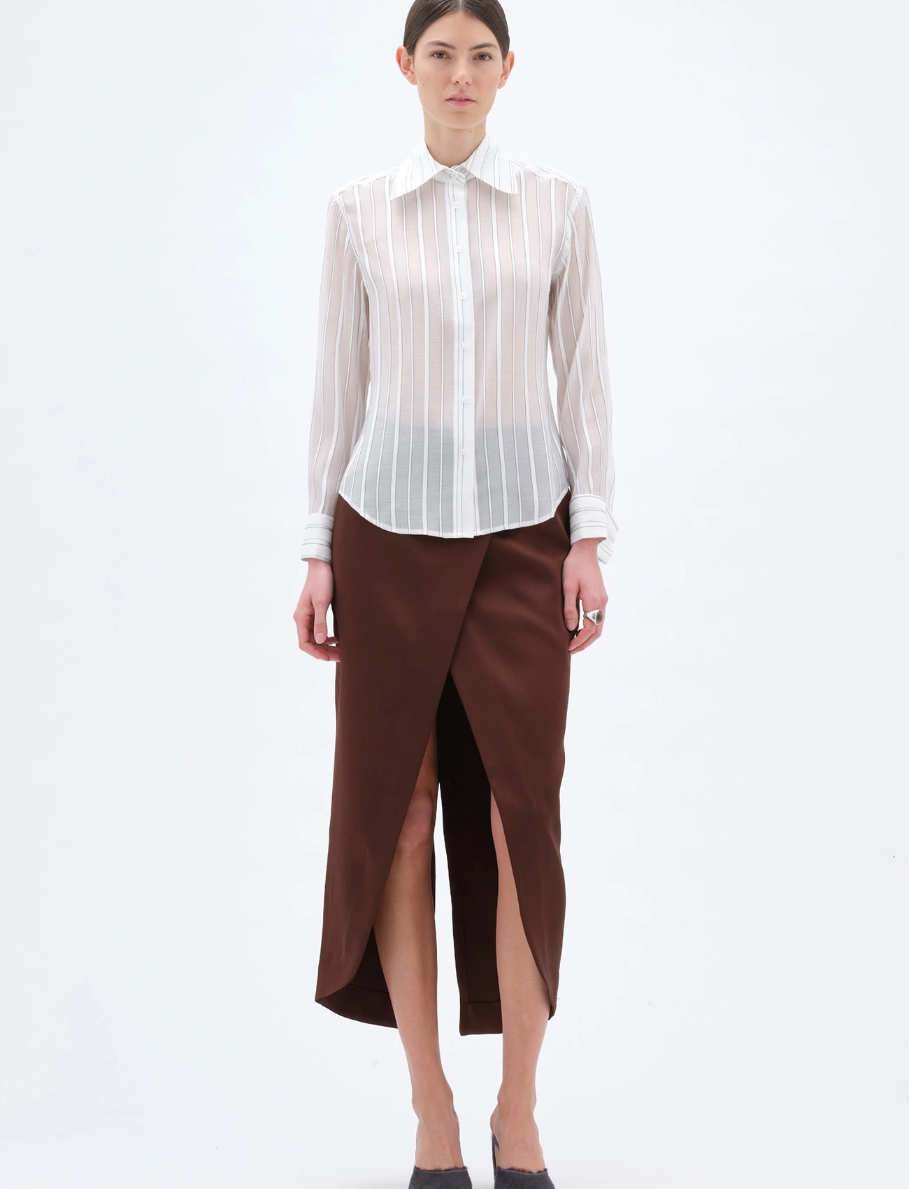 REMAIN Birger Christensen Fitted Shirt, 40, White, Skjorter > Langærmede, Dame