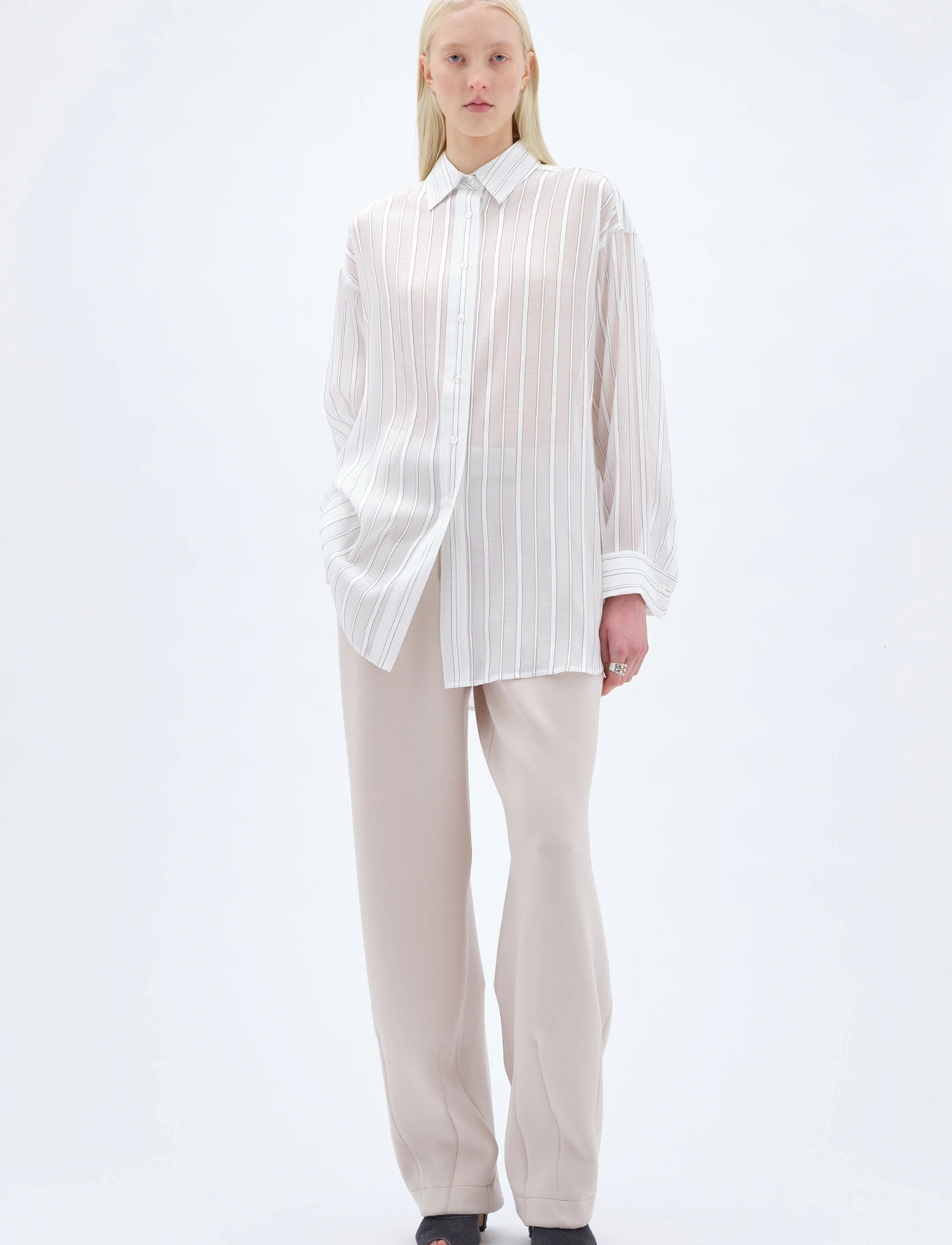REMAIN Birger Christensen Oversize Shirt, 42, White, Skjorter > Langærmede, Dame