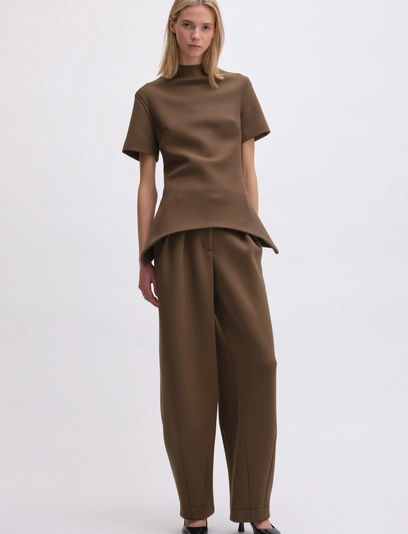 REMAIN Birger Christensen Soft Cocoon Pants, 34, Brown, Trousers > Barrel Trousers, Dame