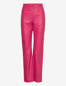 Lynn Pants Leather - trendy broeken - magenta