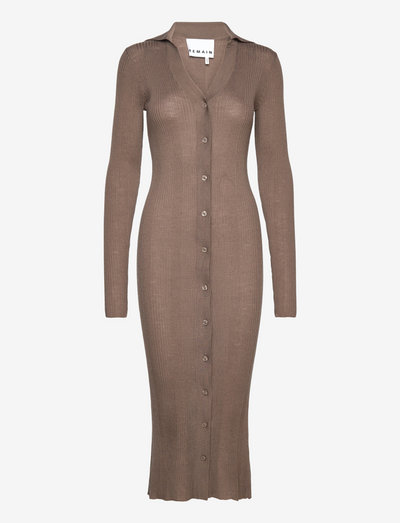 Dress Refined Merino Wool - bodycon dresses - brindle
