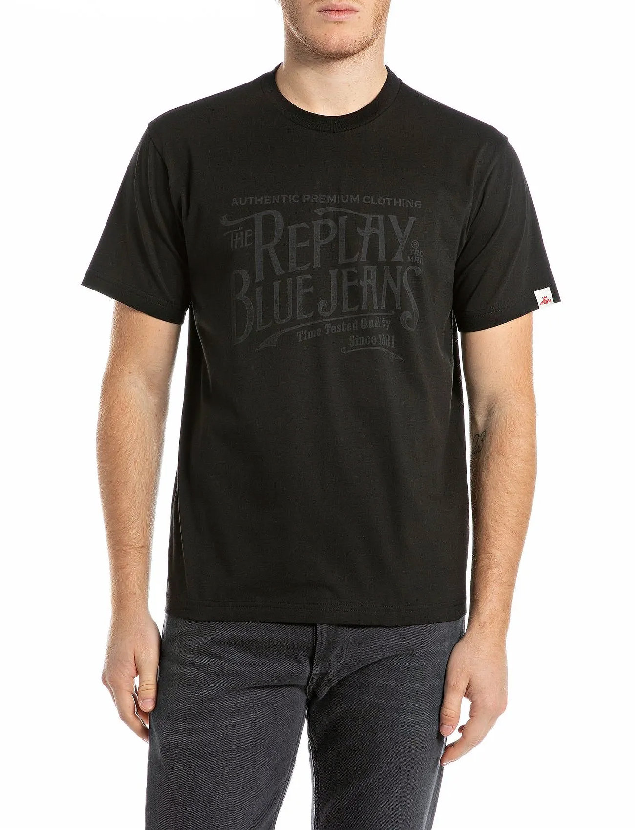Replay T-Shirt Regular, XXL, Black, T-Shirts > Kortærmede, Herre