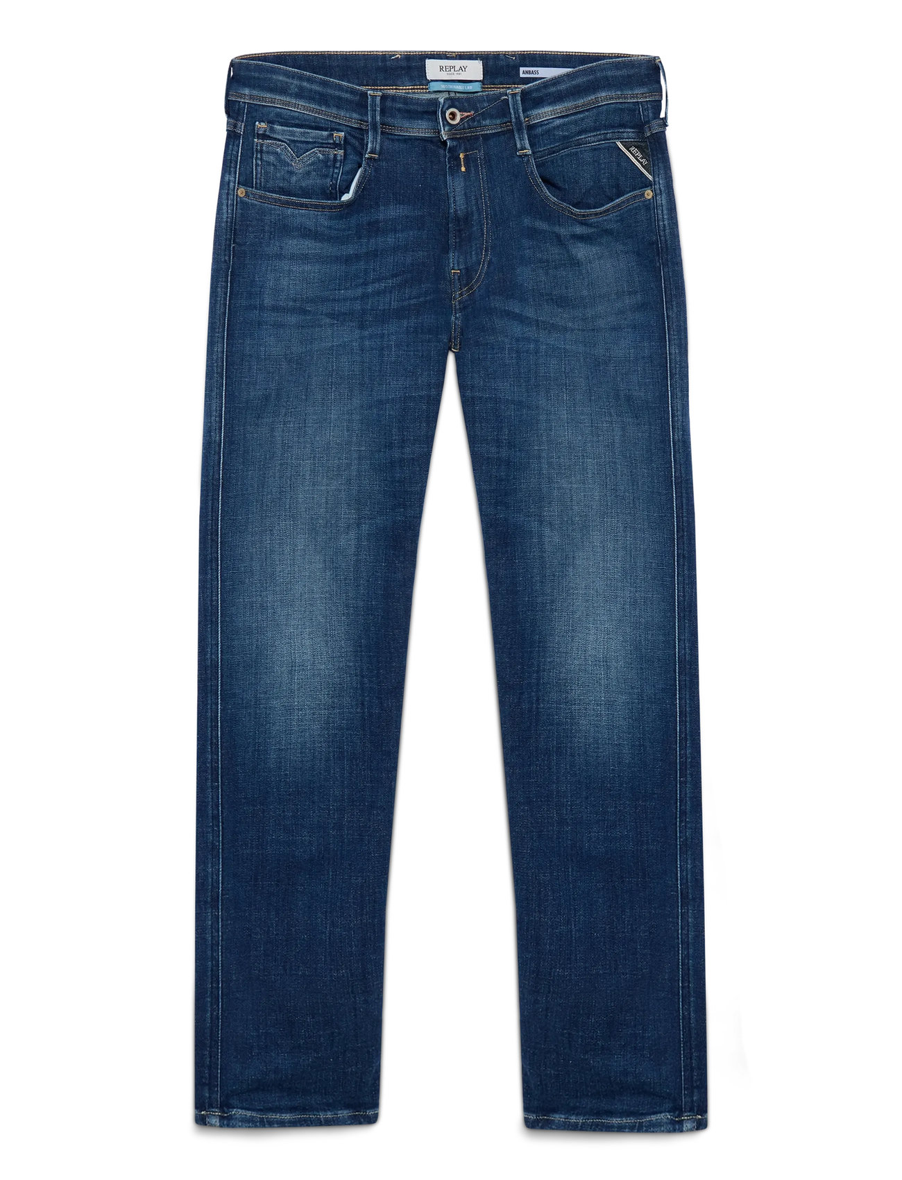 Replay Anbass Trousers Slim Aged, 30 x 34, Navy, Jeans > Smalle, Herre