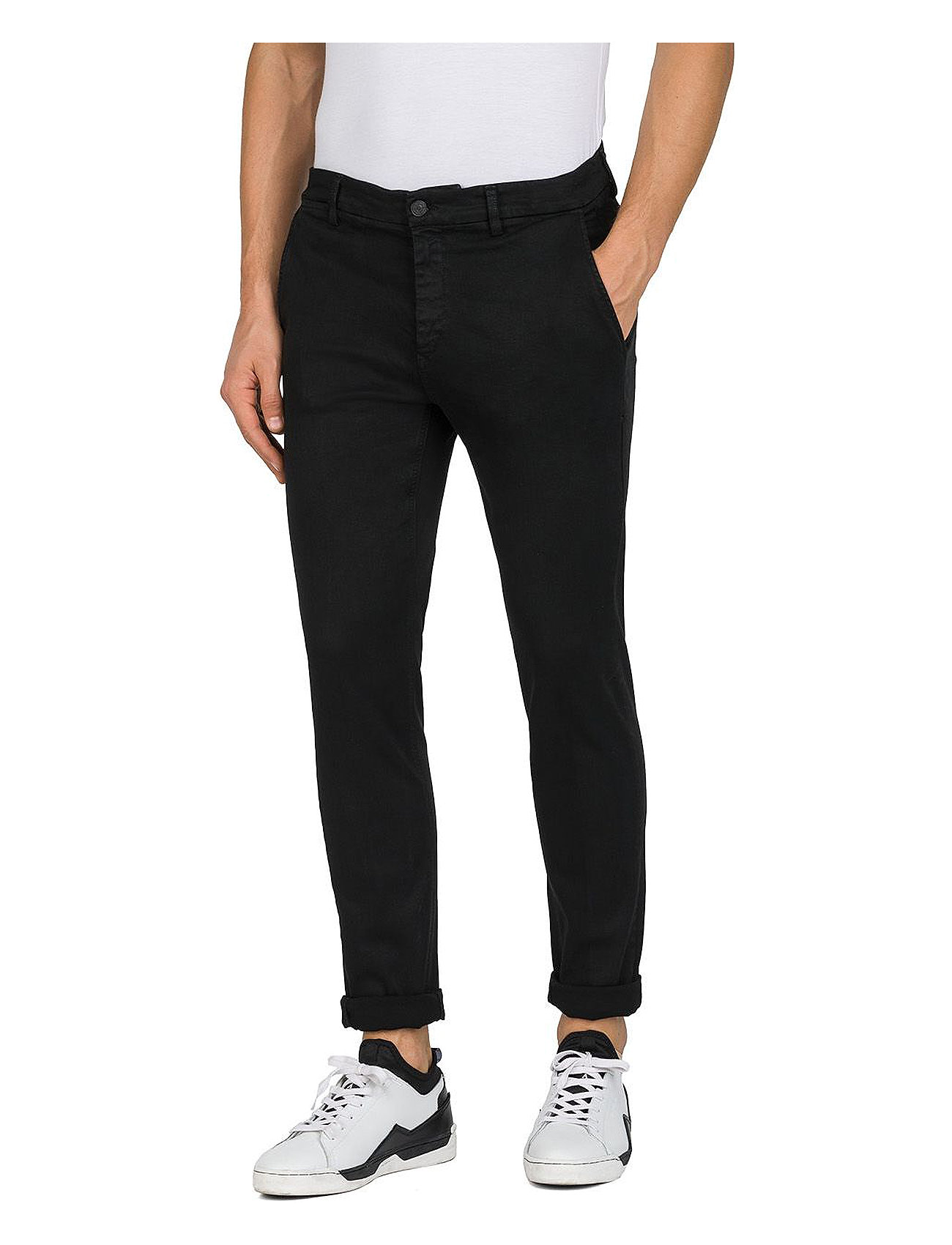 REPLAY Zeumar Hosen Slim Hyperchino Color Xlite Schwarz - 38x32 - Herren