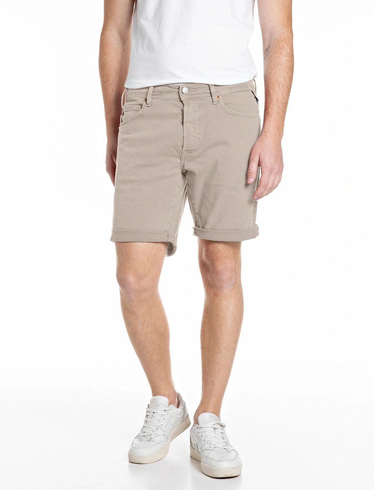 Replay Rbj.981 Short Shorts Tapered, 34, Beige, Shorts > Denim Shorts, Herre