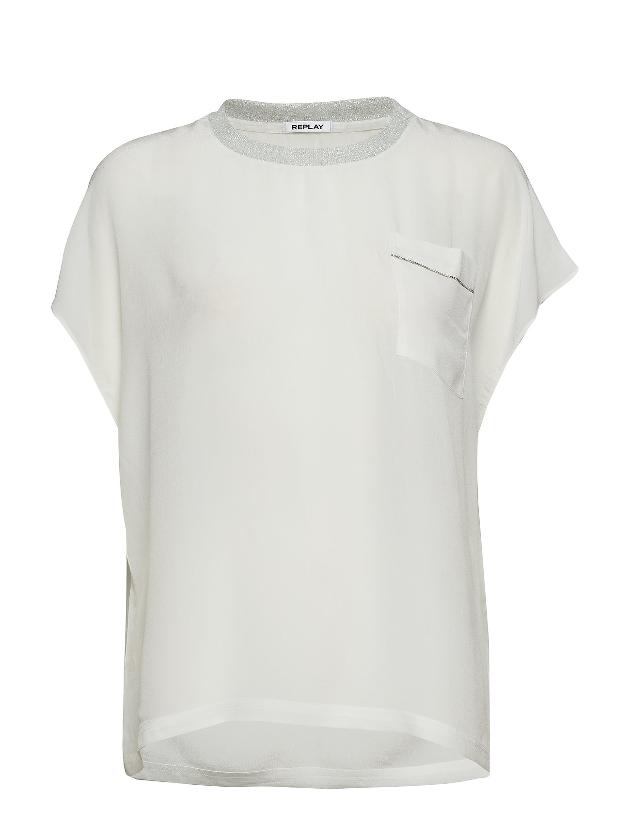 Shirt Blouse Korte Mouwen Wit Replay replay kopen in de aanbieding