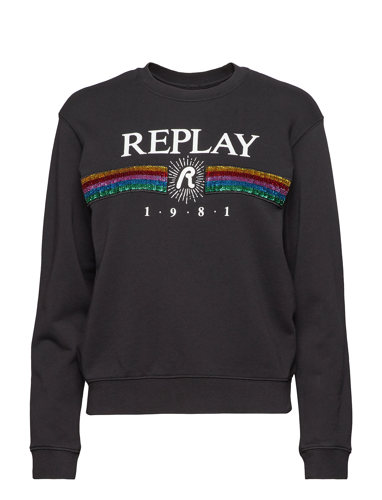 Sweatshirt Trui Met Lange Mouwen Zwart Replay replay kopen in de aanbieding