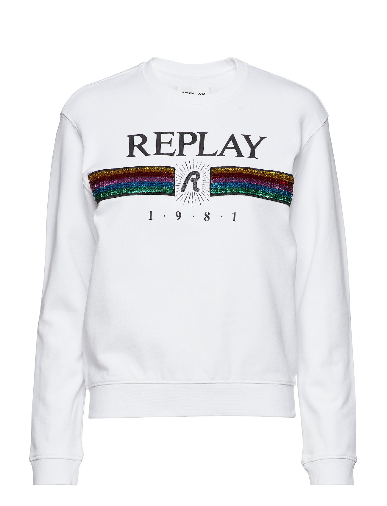Sweatshirt Trui Met Lange Mouwen Wit Replay replay kopen in de aanbieding