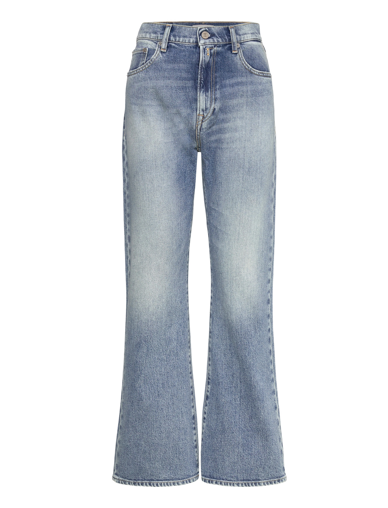 REPLAY Becka Hosen Mid Waist Flared Original Blau - 26x34 - Damen