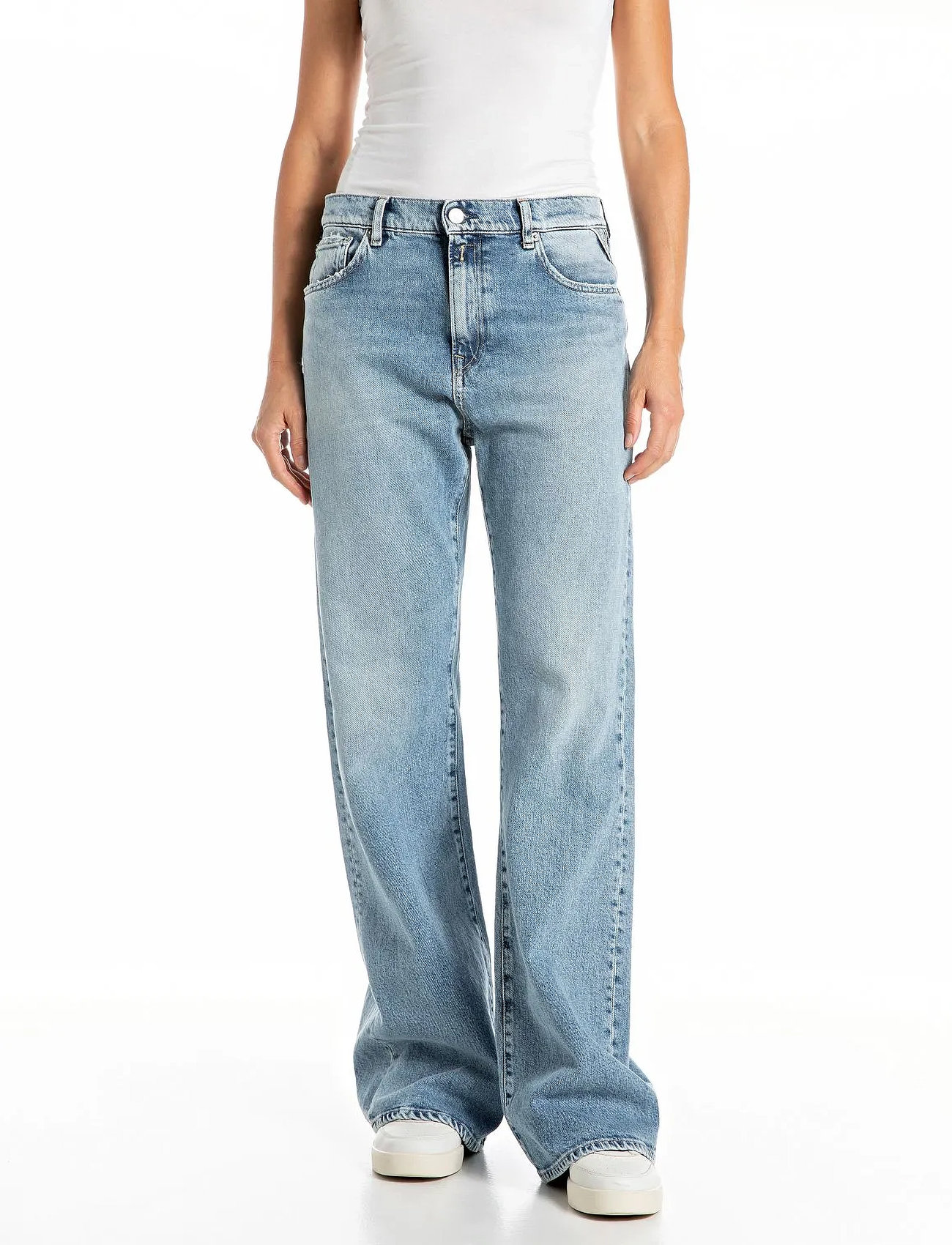 Replay Becka Trousers Mid Waist Flared Original, 26 x 32, Blue, Jeans > Flares, Dame