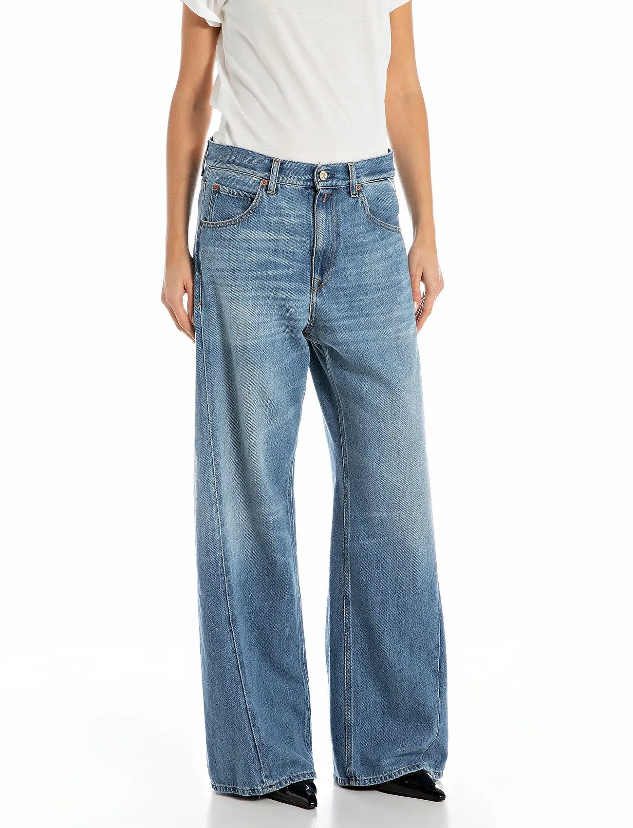 Replay Narja Trousers Baggy, 29 x 30, Blue, Bukser > Brede Ben, Dame