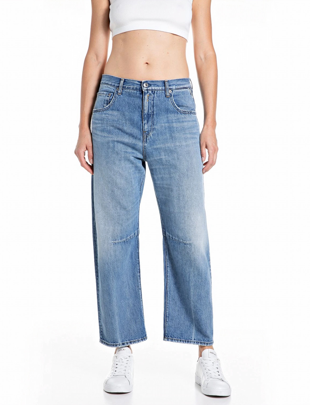 Replay Janie Trousers Barrel, 25 x 28, Blue, Jeans > Barrel Jeans, Dame