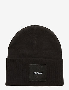 BEANIE KNIT EFFECT - BLACK