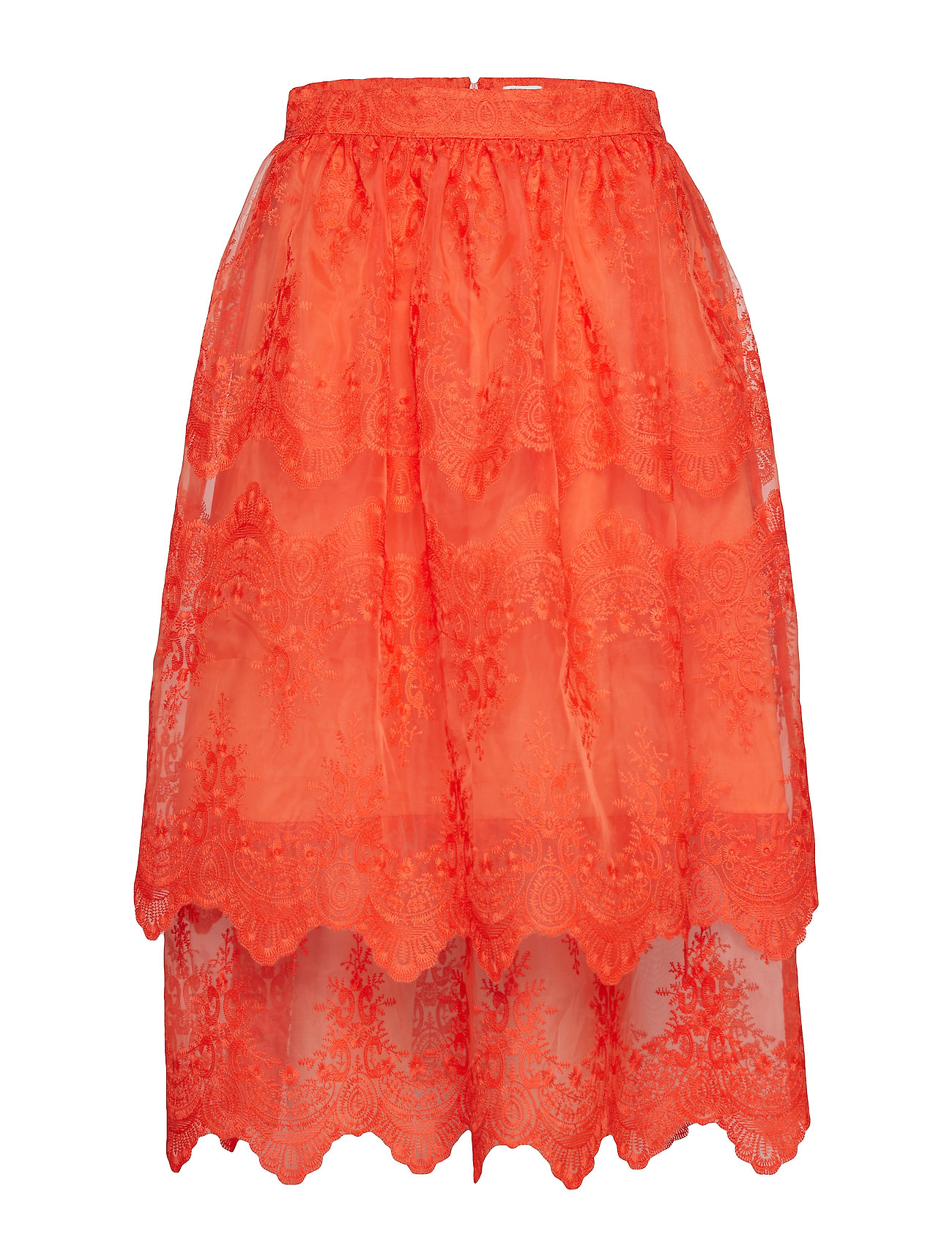 Residus Tommie Skirt Knälång Kjol Orange [Color: FLAME ][Sex: Women ][Sizes: XS,S,M,L,XL ]