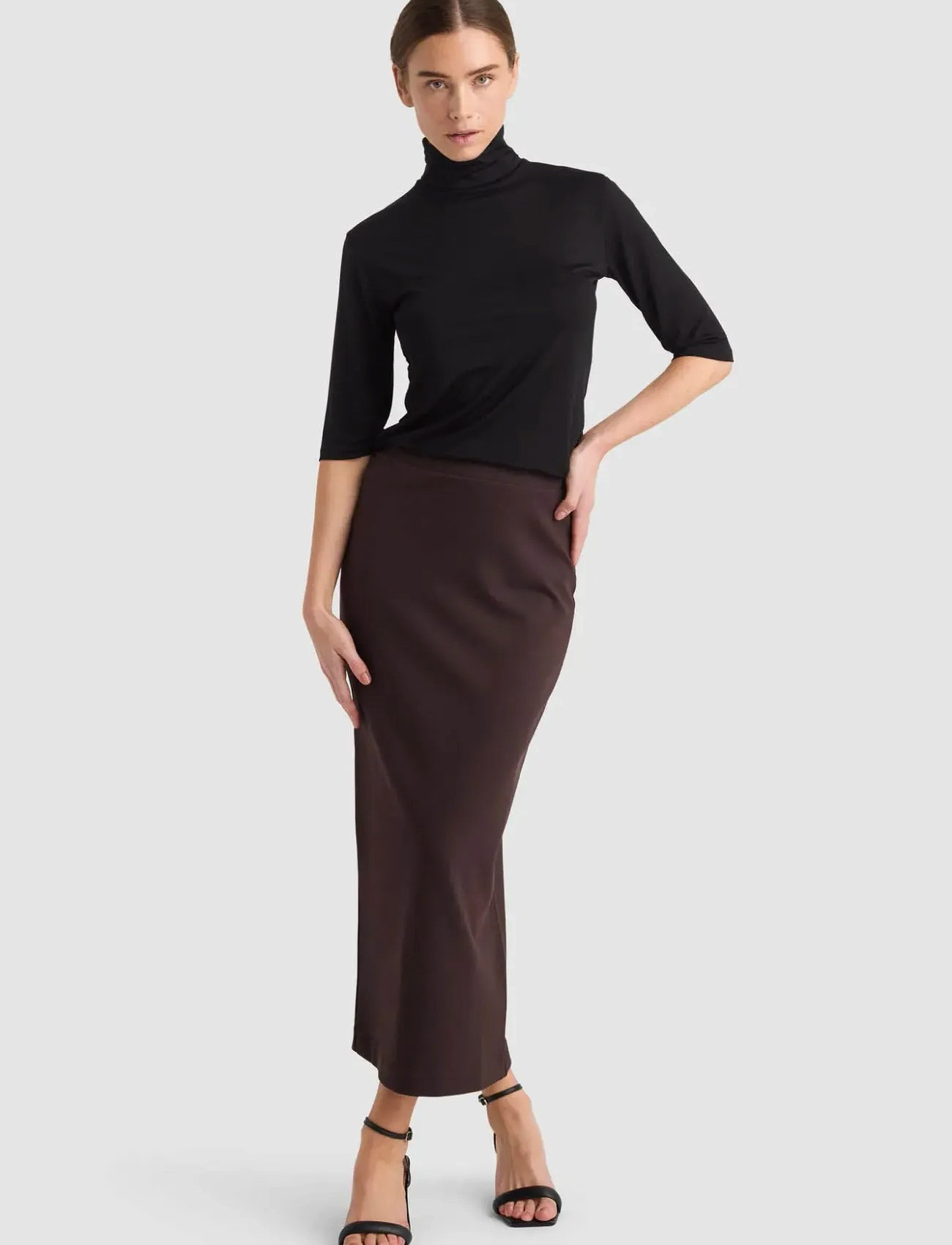 Residus Lala Skirt, S, Brown, Nederdele > Knælange Og Midi, Dame