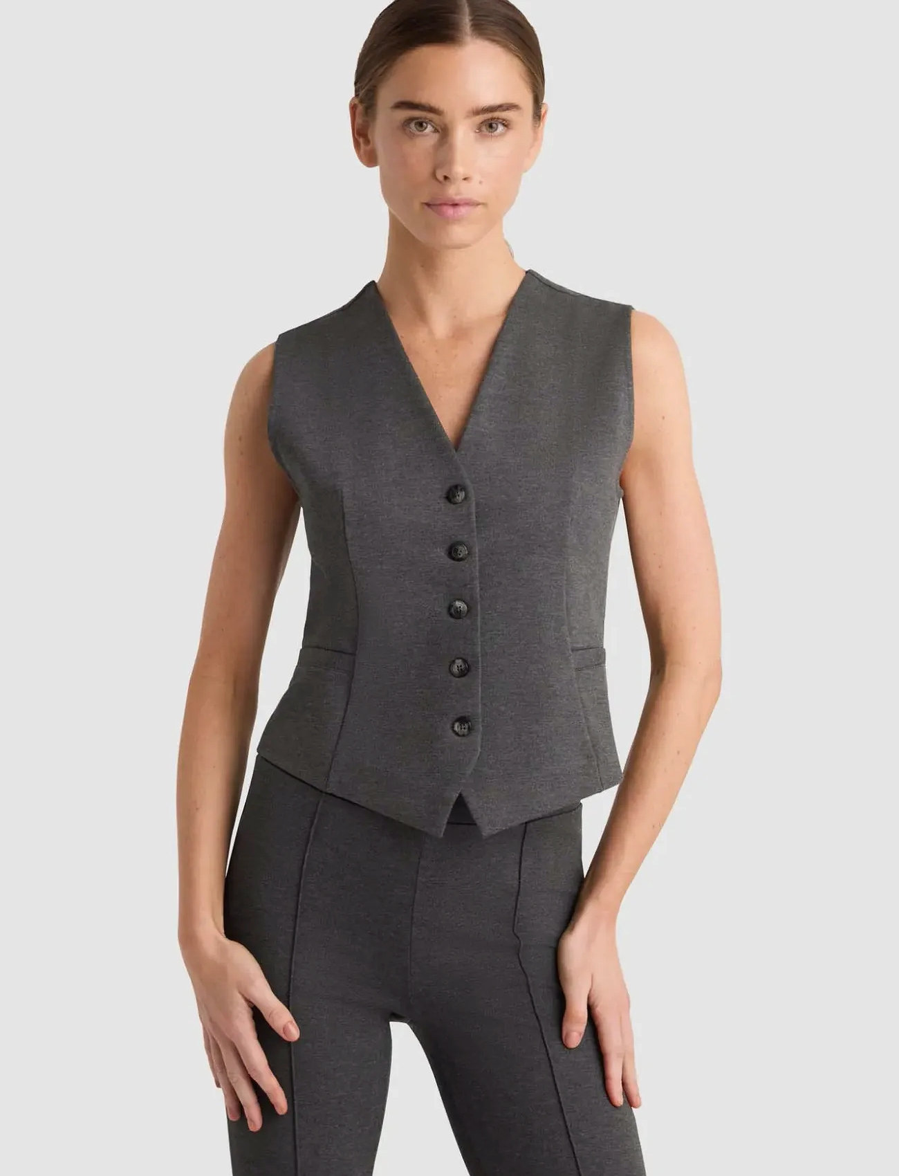 Residus Courtney Vest, L, Grey, Blazere > Blazere Uden Ærmer, Dame