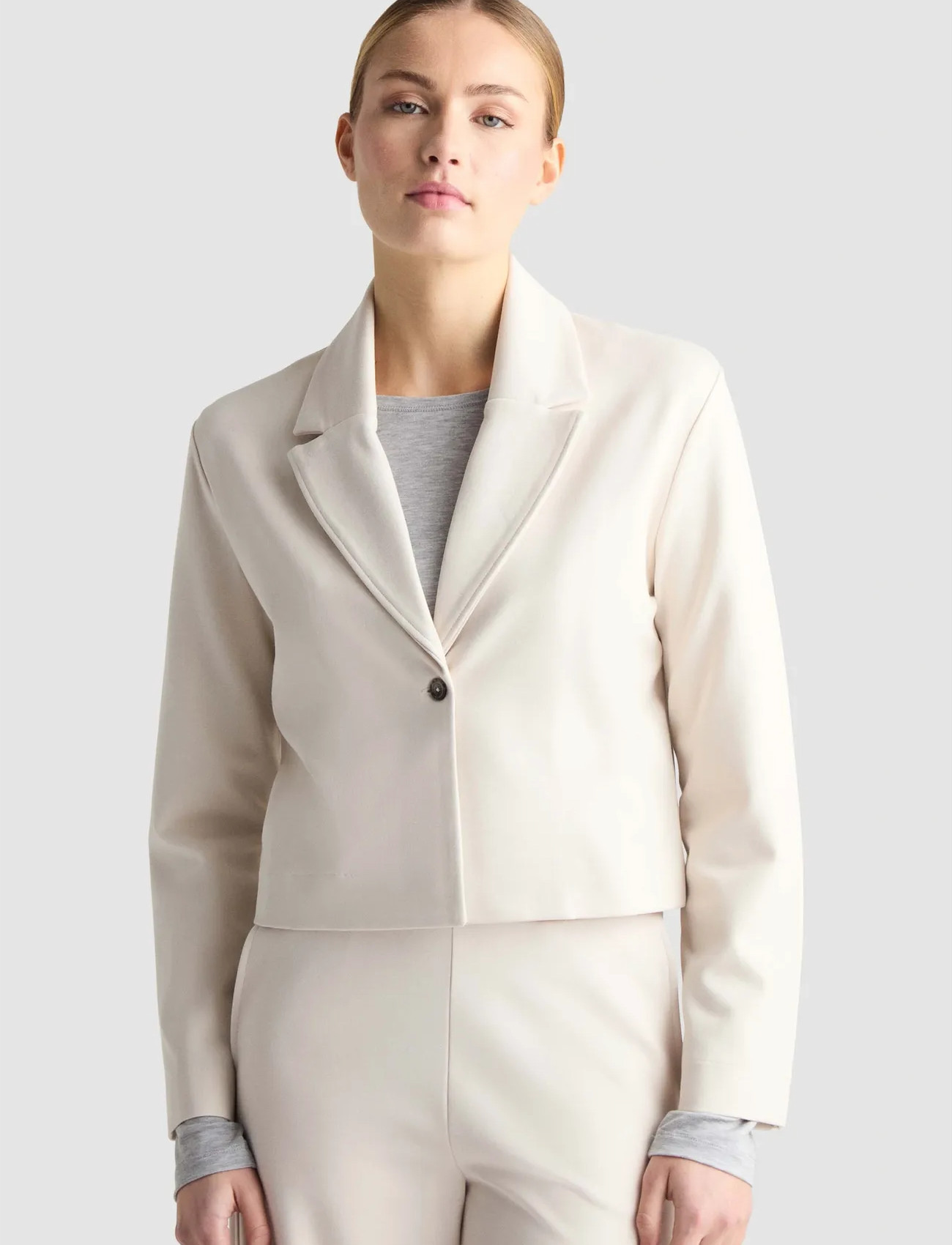 Residus Andie Blazer, L, Cream, Blazere > Cropped Blazere, Dame