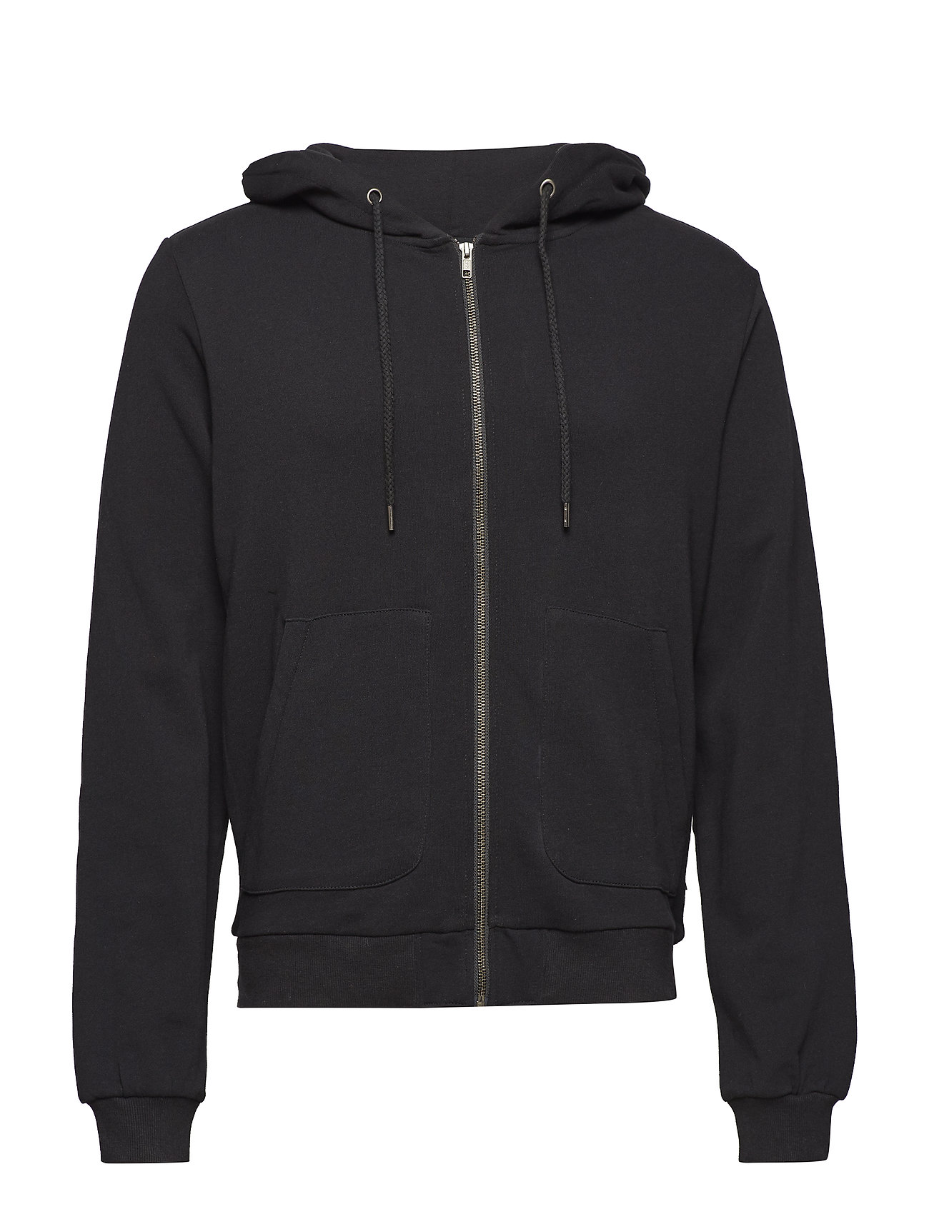 black zip hoodie