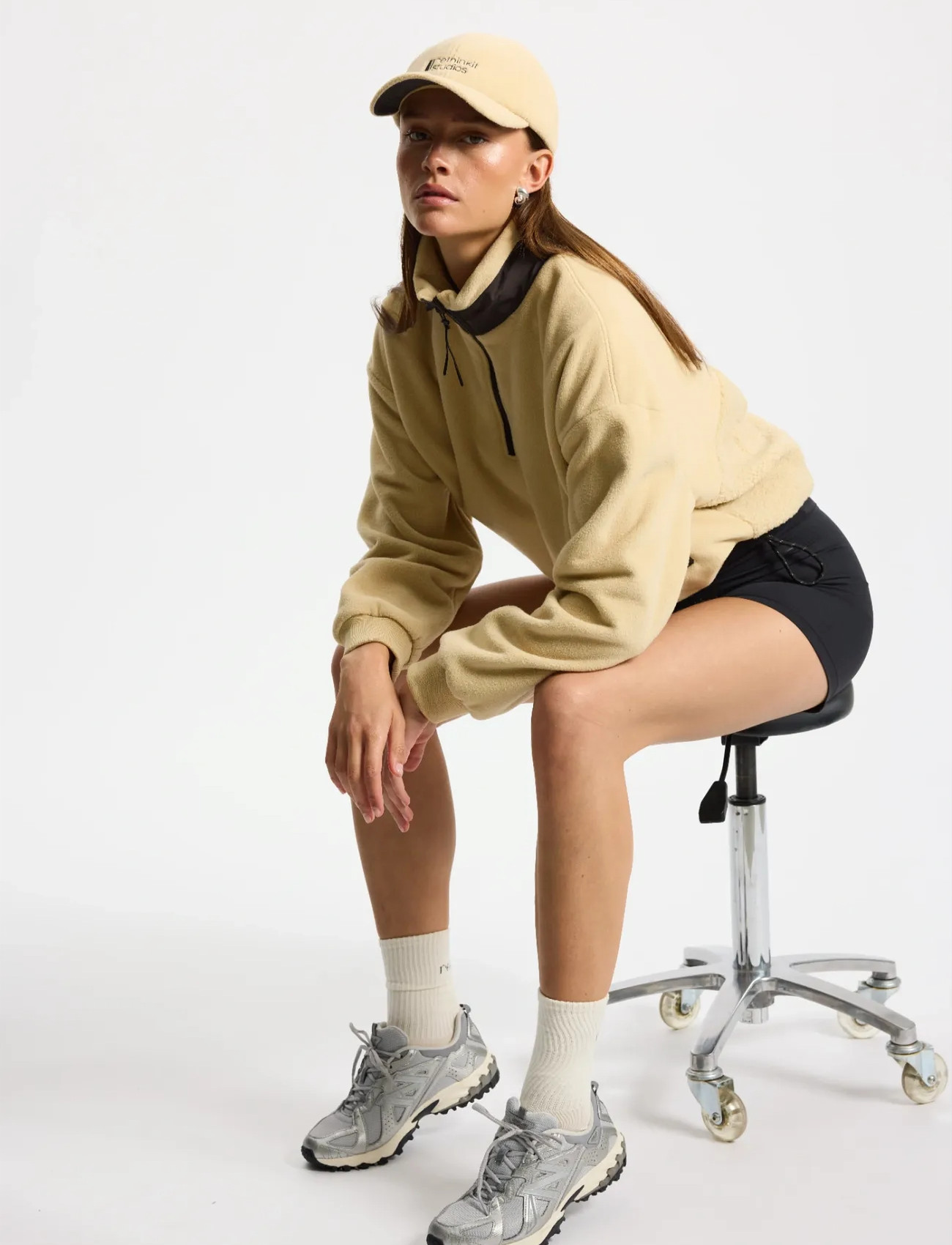 Rethinkit Studios Fleece Half Zip Terra, L, Beige, Sport Clothing > Sport Fleeces & Midlayers, Dame