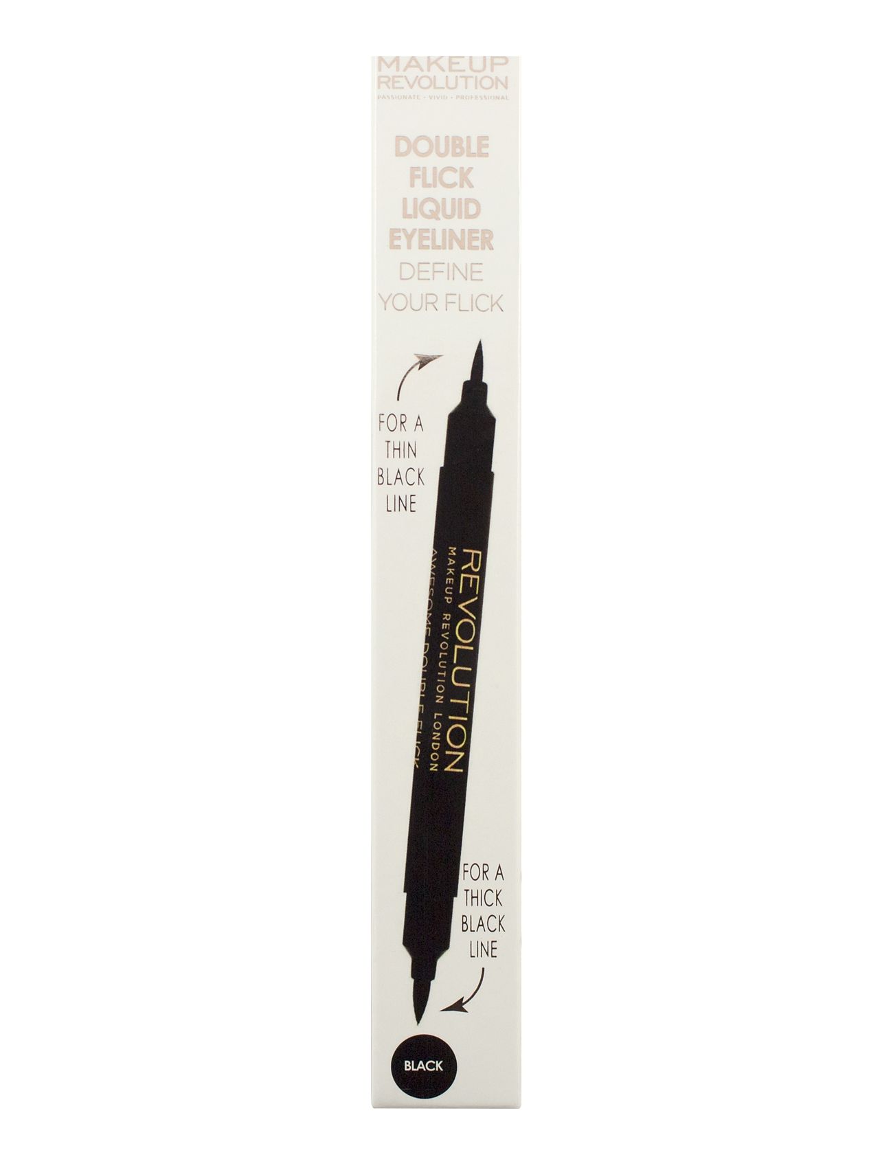 Revolution Beauty London Revolution Thick And Thin Dual Liquid Eyeliner, 1 ml, Black, Øjne > Eyeliner, Dame