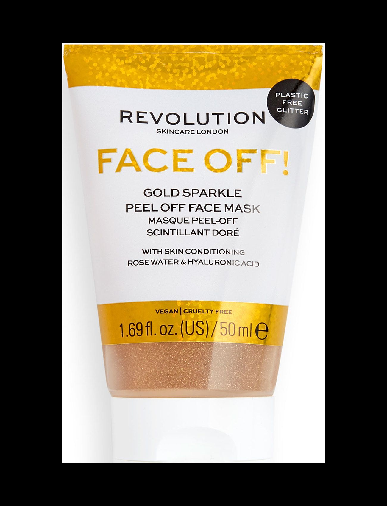 Revolution Skincare Gold Glitter Face Off Mask Beauty Women Skin Care Face Face Masks Peeling Mask Nude Revolution Skincare