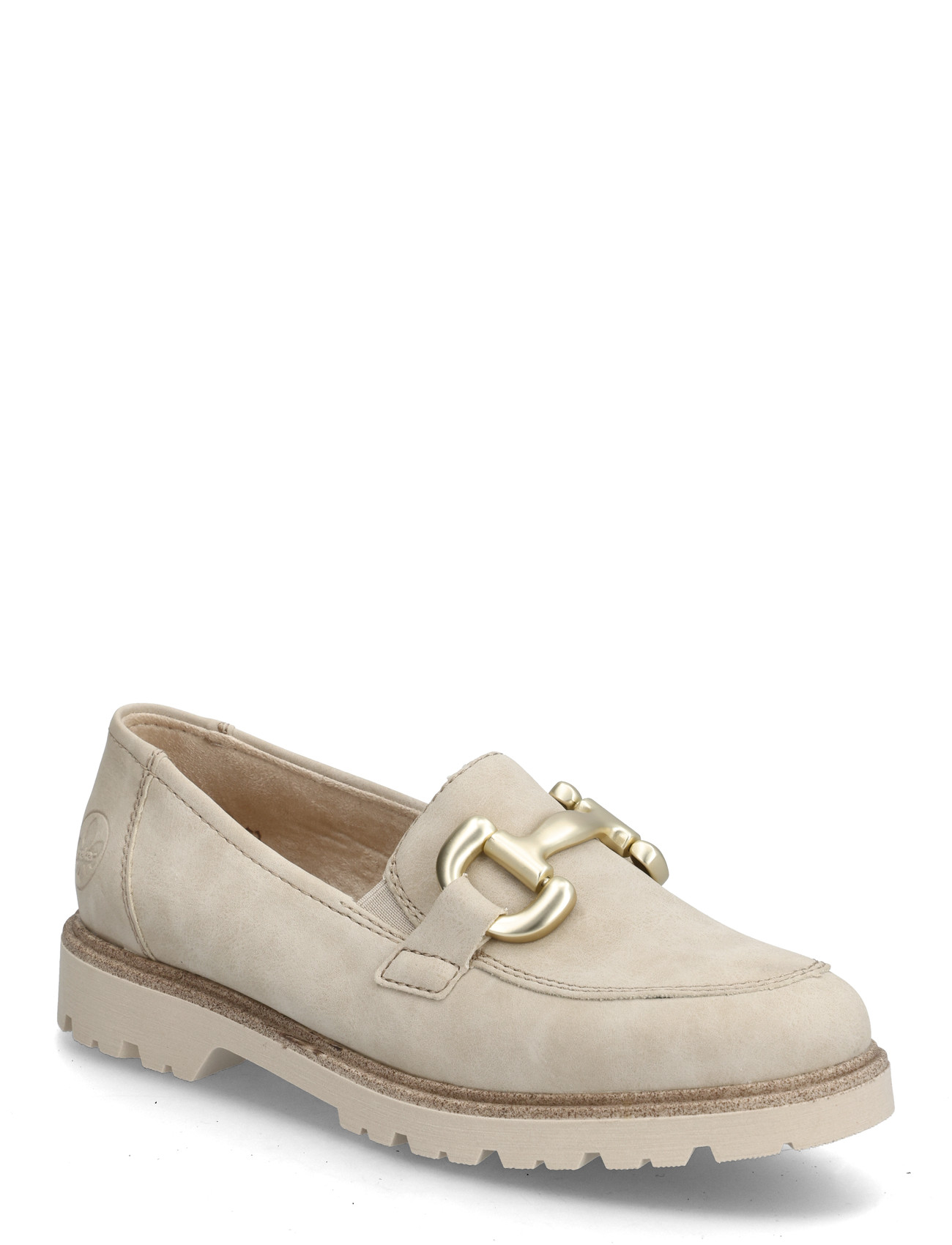 Rieker Rieker Ladies Sko 45561-01 Black, 37, Beige, Sko > Flat Loafers, Dame