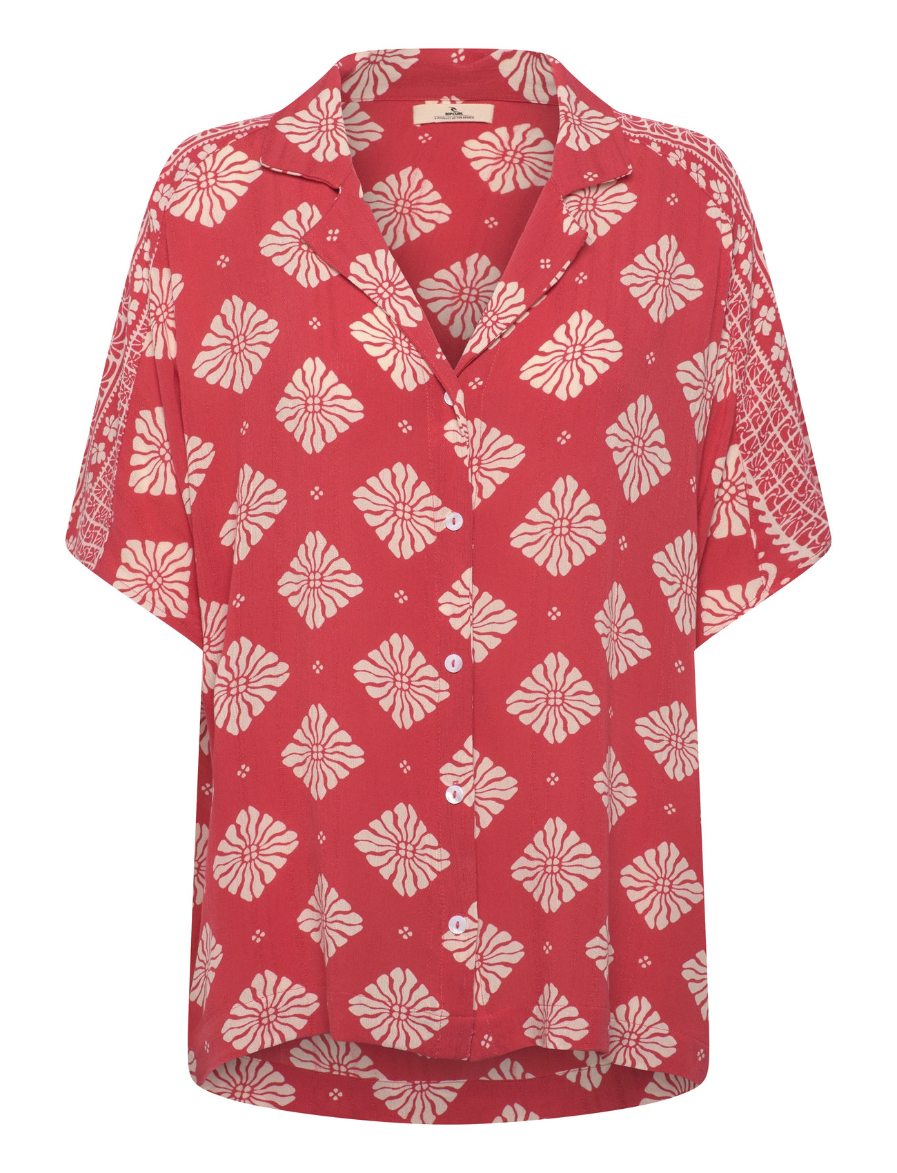 Rip Curl Ventura Viscose S/S Shirt, S, Red, Sports Overdele & T-shirts > Sport Shirts, Dame