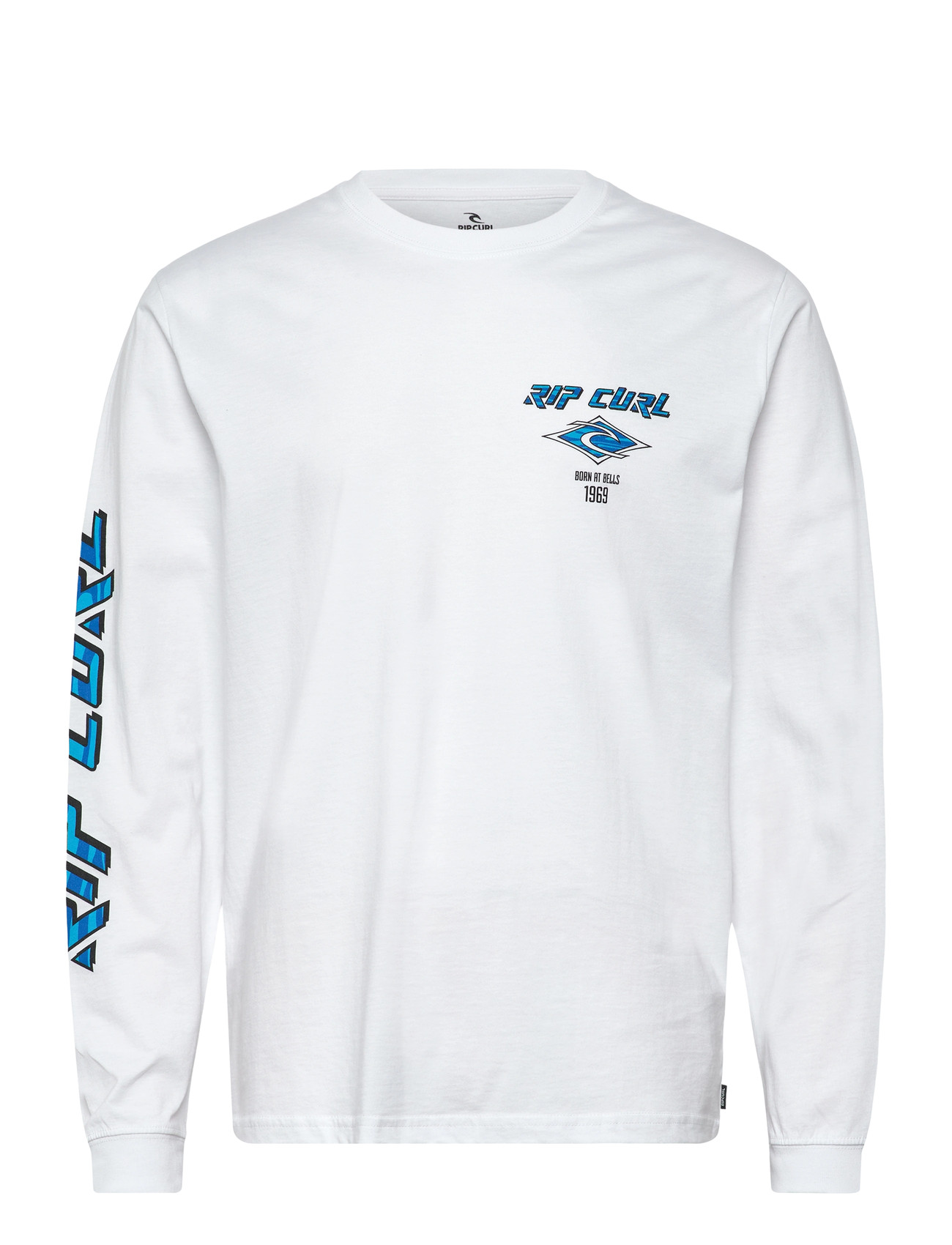 Rip Curl Fade Out Icon L/S Tee, S, White, Sport Sweatshirts & Hoodies > Sport Sweatshirts, Herre