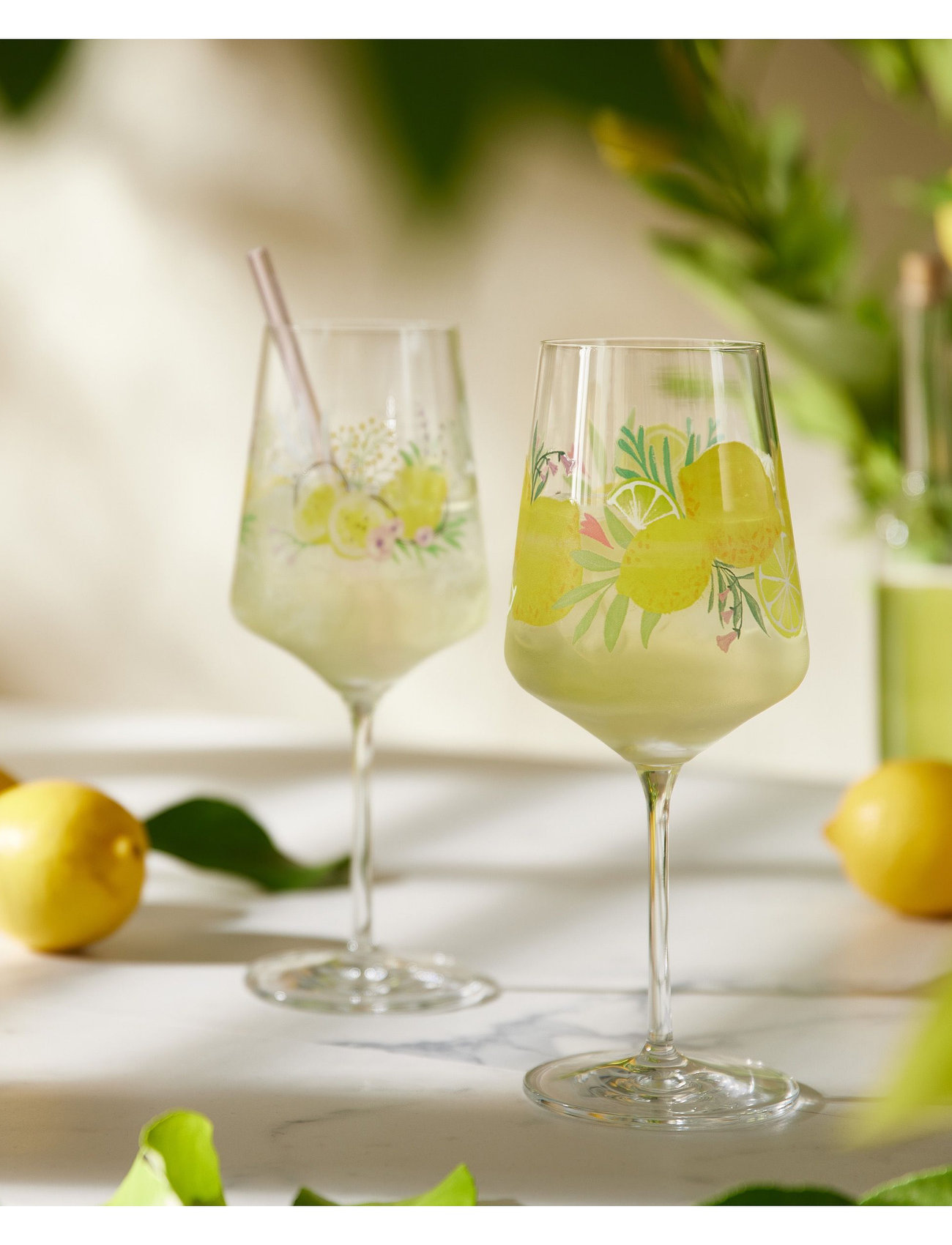 Ritzenhoff Sommertau Wineglass 2-P Limoncello, 54.4 CL, Multi/patterned, Vinglas > Hvidvinsglas, Unisex
