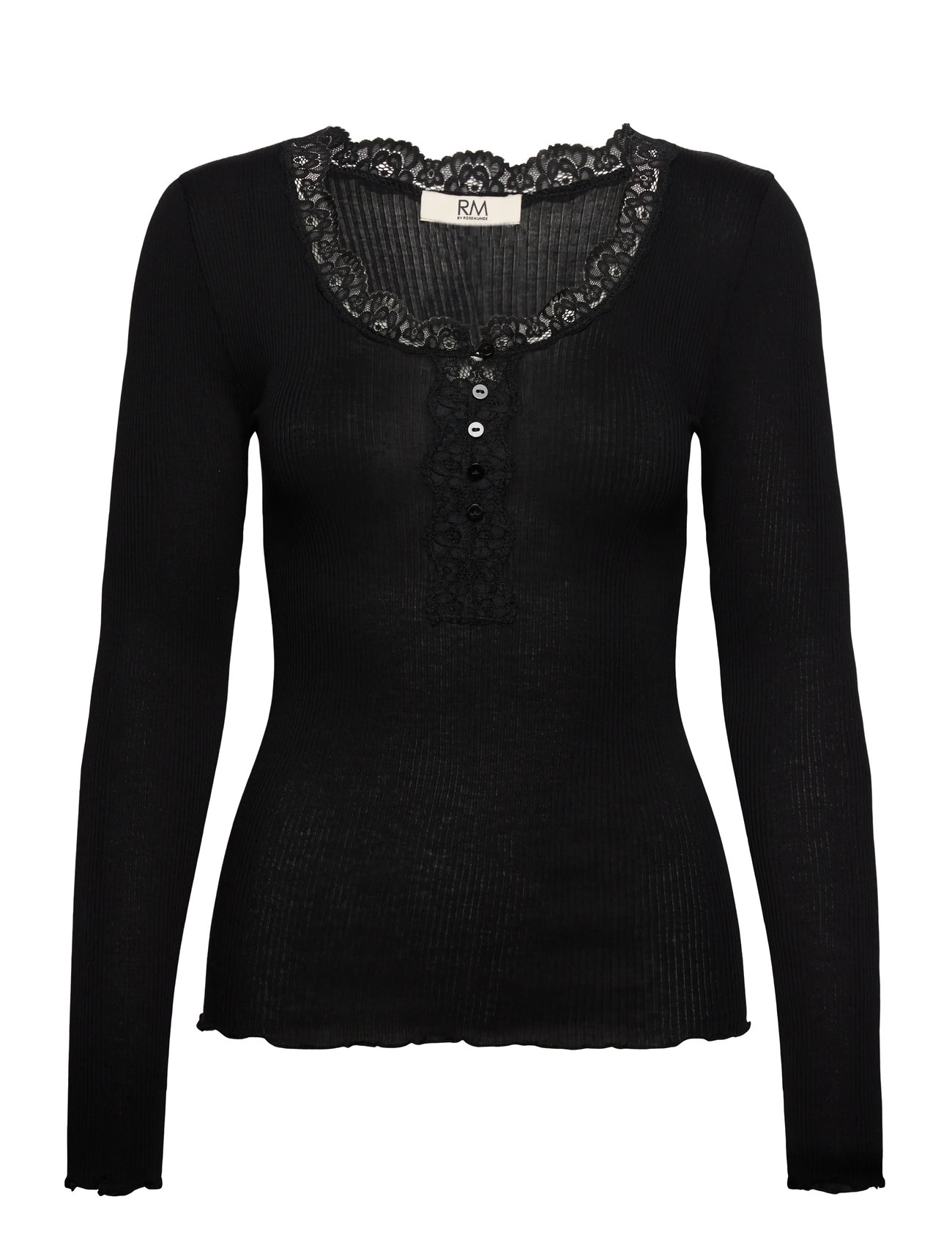 RM BY ROSEMUNDE Rmwbalta Modal Ls Placket T-Shirt Schwarz - M - Damen