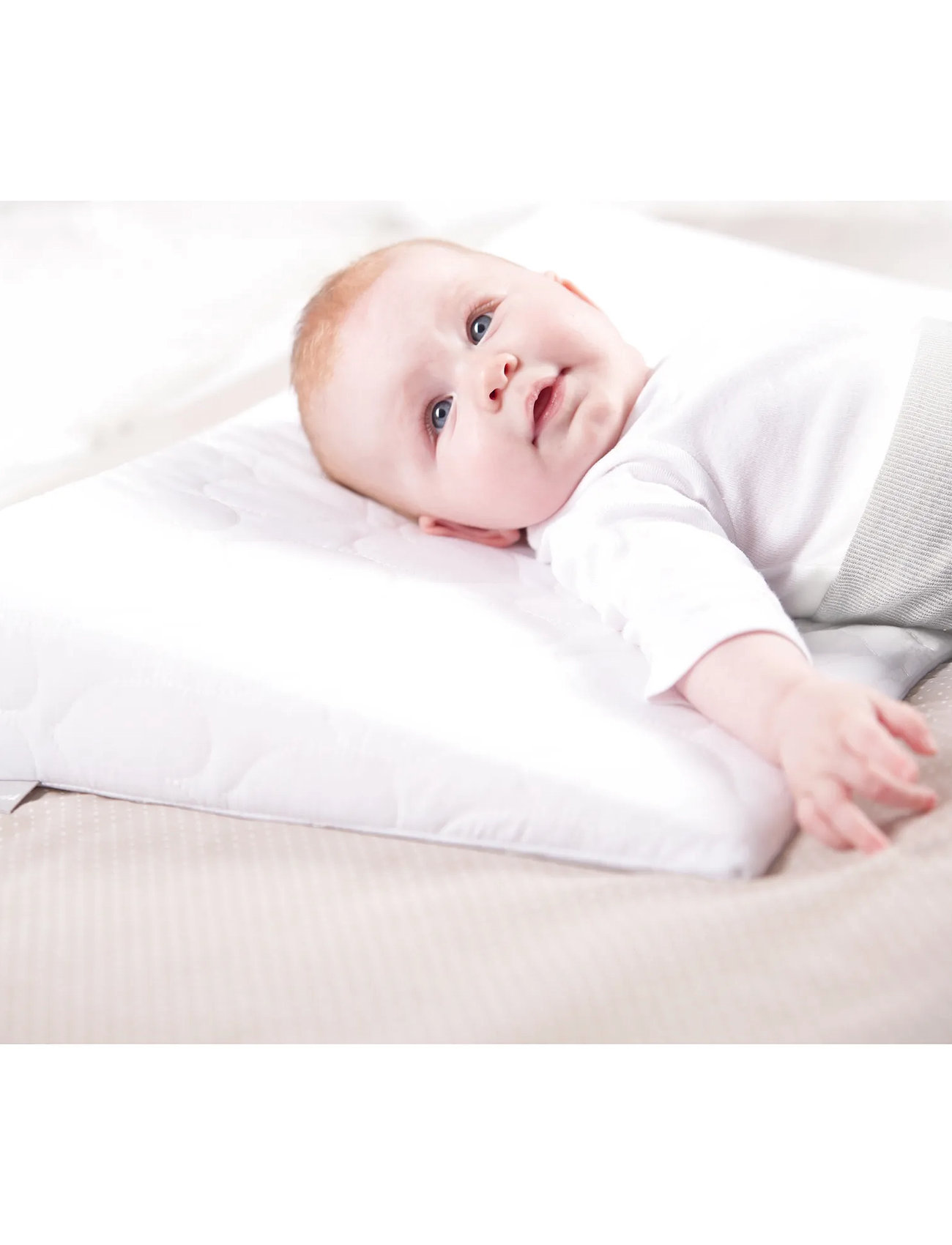 ROBA Breathable Wedge Bolster With Removable Cover, 30X 35 cm X 8.5 cm, Grey, Babysøvn > Babypuder & Duvets, Børn