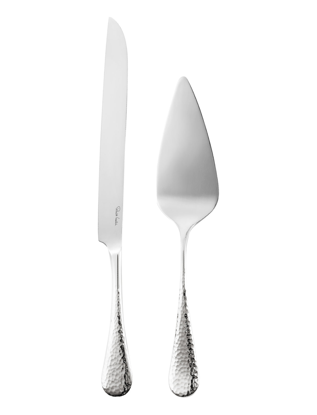 H Ybourne Bright Cake Serving Set, 2 Pieces Home Tableware Cutlery Cake Knifes Silver Robert Welch