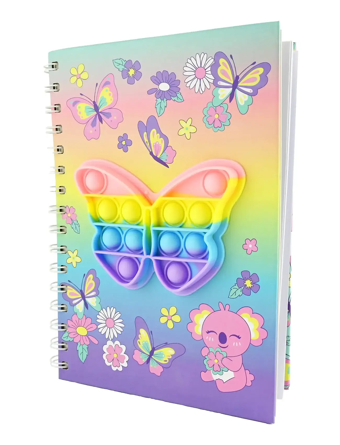 Robetoy Notebook Spiral Pop It Butterfly A5, One Size, Multi/patterned, Tegning > Kalendere Og Notesbøger, Børn