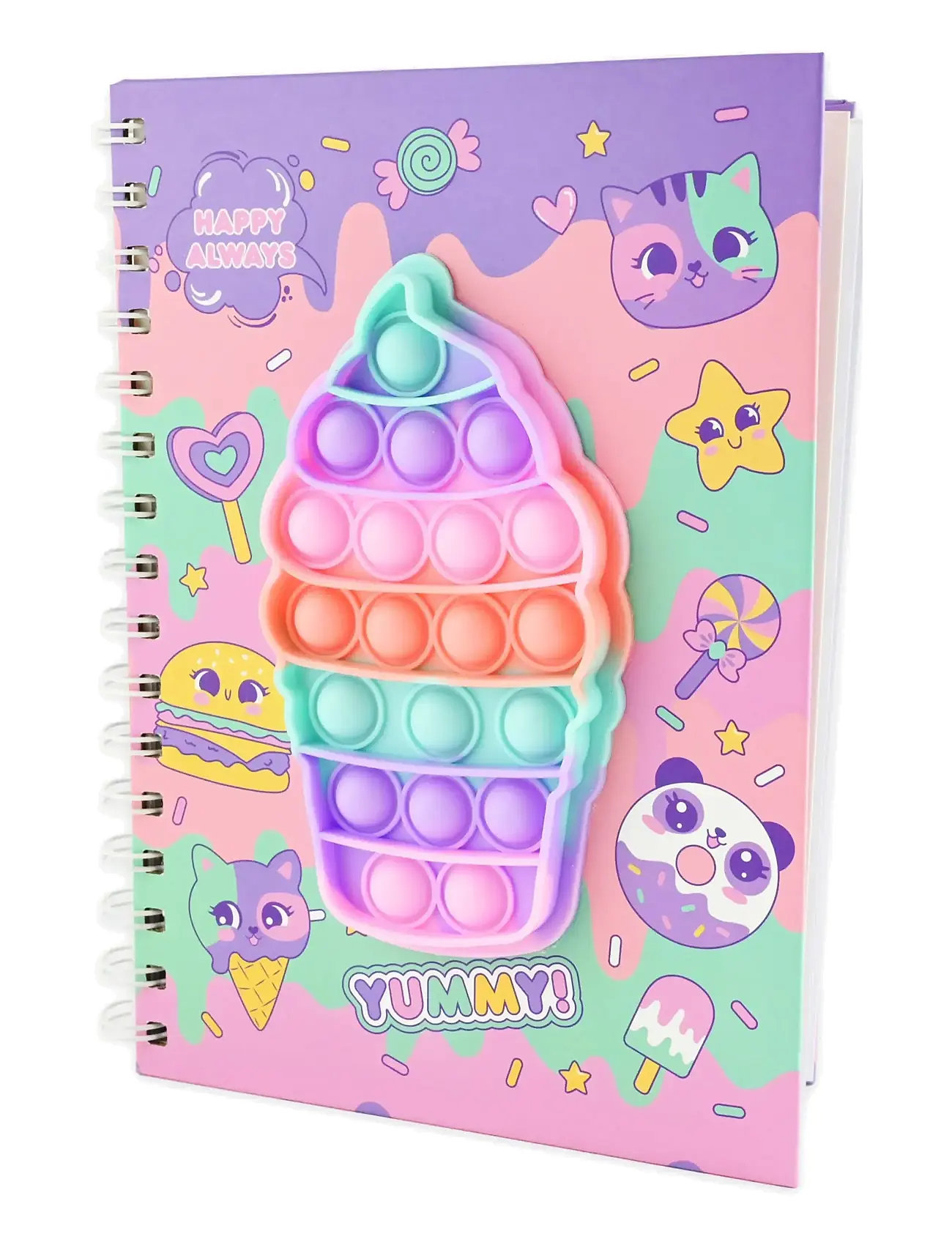 Robetoy Notebook Spiral Pop It Ice Cream A5, One Size, Multi/patterned, Tegning > Kalendere Og Notesbøger, Børn