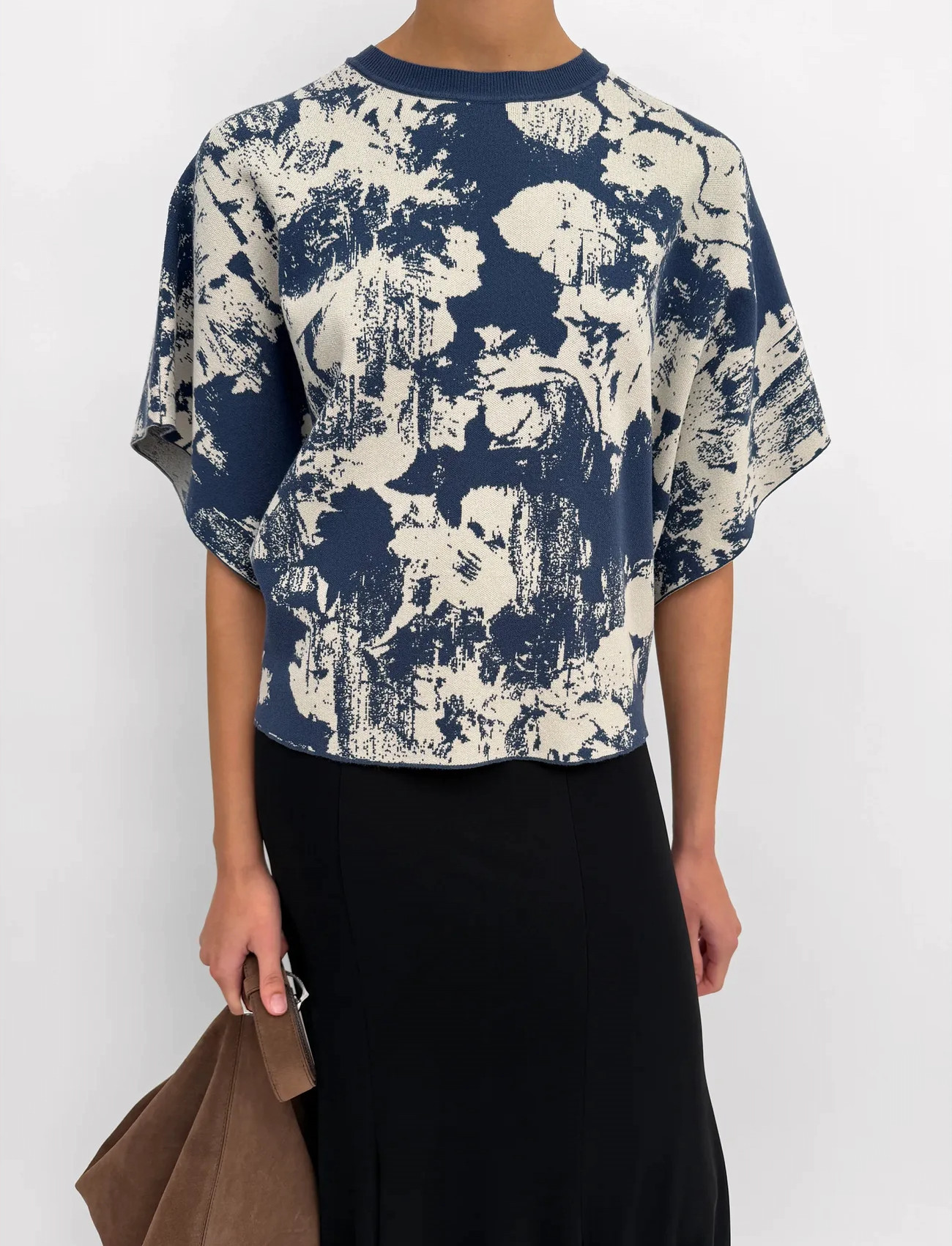 RODEBJER Rodebjer Poppi Denim Flower, S, Navy, T-Shirts & Toppe > Kortærmede, Dame