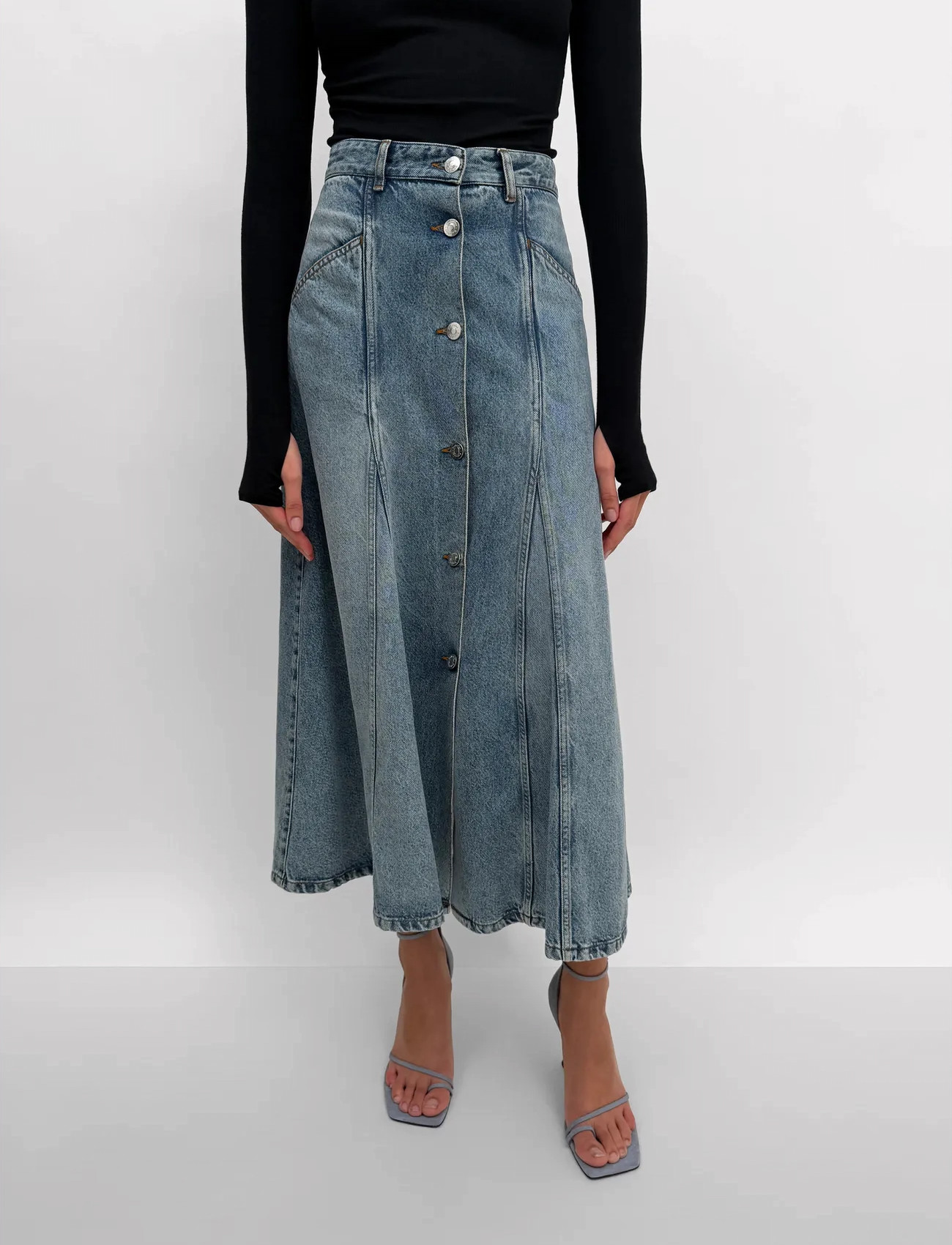RODEBJER Rodebjer London Wash, M, Blue, Designere > Maxi Nederdele, Dame