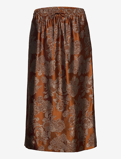 RODEBJER CLAIRE FLOWER - midinederdele - pecan