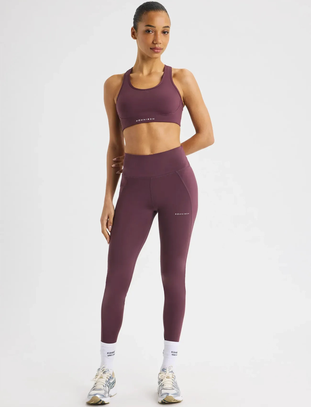 Röhnisch Flattering High Waist Tights, S, Burgundy, Sport > Løbetræningstights, Dame