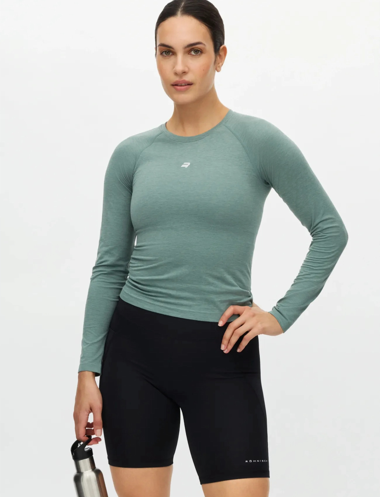 Röhnisch Seamless Flex Long Sleeve, M, Green, Sports Overdele & T-shirts > Sport Long Sleeve Overdele, Dame