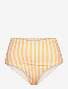 High Waist Brief - high waist bikini bottoms - apricot stripe