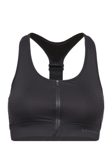 Casall Front Zip Sports Bra - Dark Grey Melange - DAM